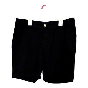 Ellos Chino Shorts Women's Size 12 Black High Rise Cotton Blend Pockets